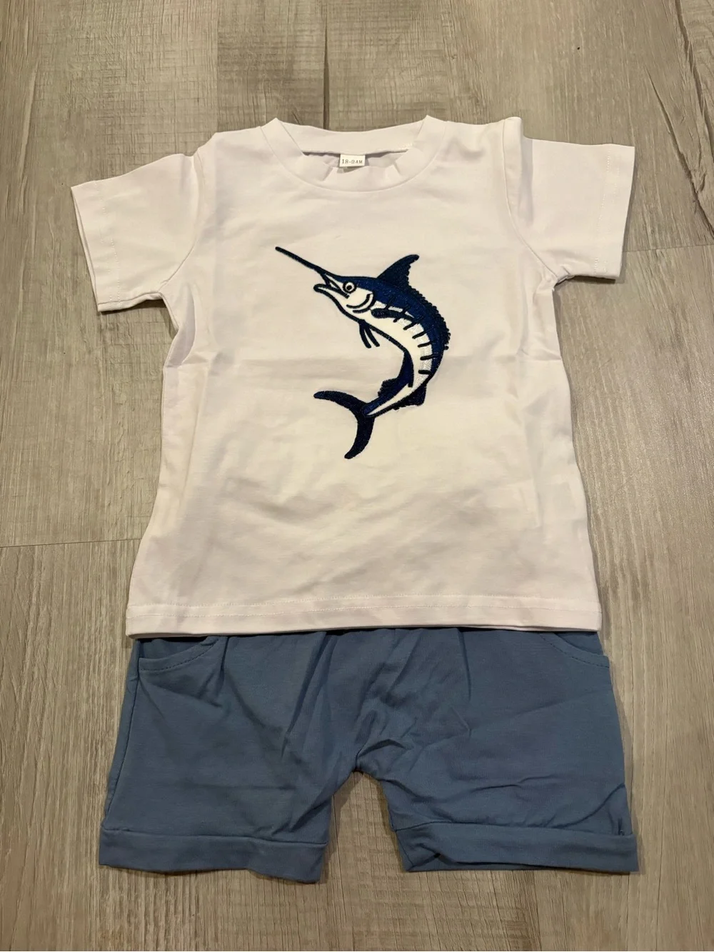 Toddler Boutique Boy Fish Shorts Set..18-24M
